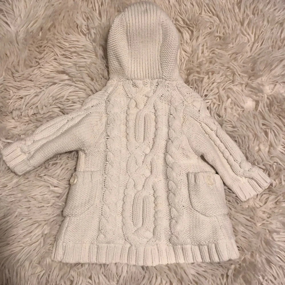 Long Cable knit baby sweater